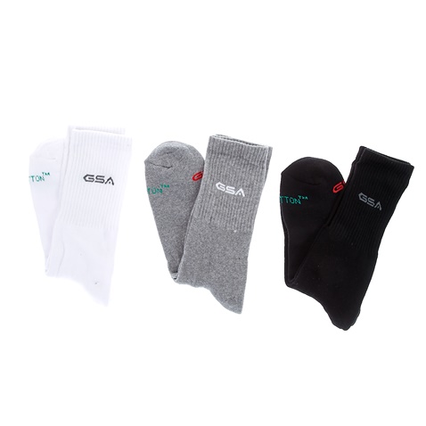 GSA-Ανδρικό σετ κάλτσες GSA GEPA μαύρες-γκρι-λευκές