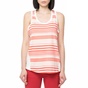 HELLY HANSEN-Γυναικεία αμάνικη μπλούζα HELLY HANSEN NAIAD SINGLET ριγέ λευκό-κόκκινο