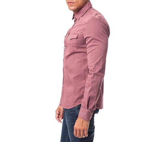 GAS-Ανδρικό πουκάμισο Gas ροζ σκούρο