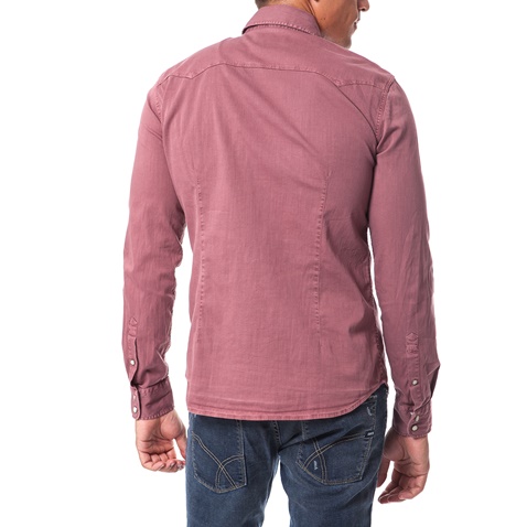 GAS-Ανδρικό πουκάμισο Gas ροζ σκούρο