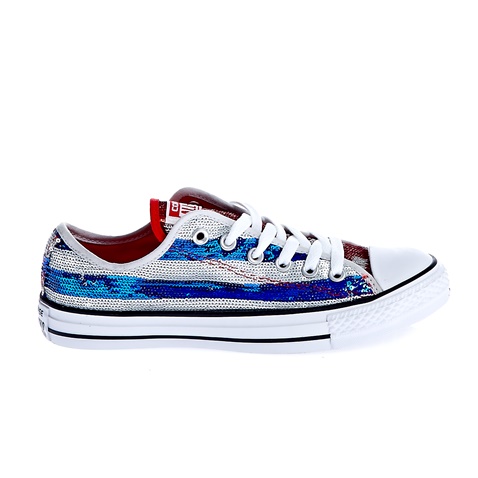 CONVERSE-Γυναικεία παπούτσια Chuck Taylor All Star Sequin O γκρι-μπλε
