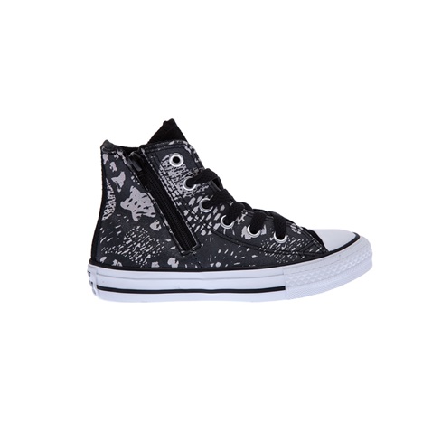 CONVERSE-Παιδικά παπούτσια Chuck Taylor All Star Side Zip μαύρα-γκρι