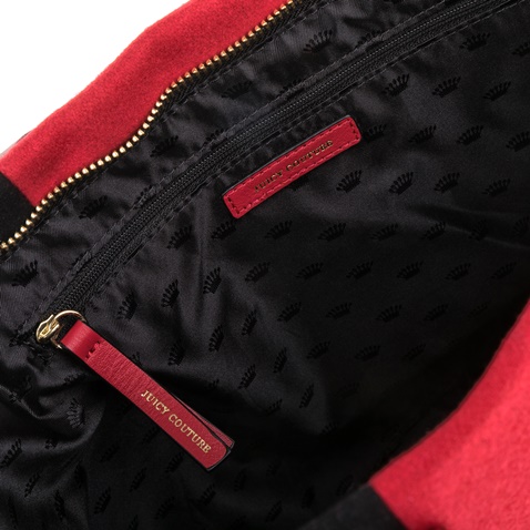 JUICY COUTURE-Γυναικεία τσάντα JUICY COUTURE EXCLUSIVE MONOGRAM μαύρη-κόκκινη