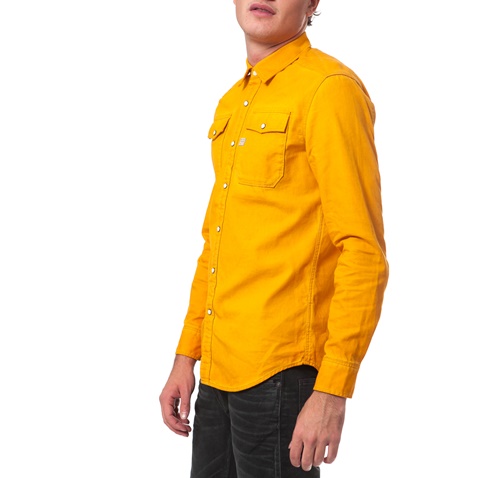 G-STAR RAW-Ανδρικό πουκάμισο G-Star Raw κίτρινο