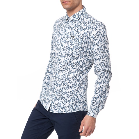 GUESS-Ανδρικό πουκάμισο Guess λευκό-μπλε