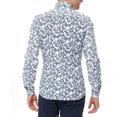 GUESS-Ανδρικό πουκάμισο Guess λευκό-μπλε