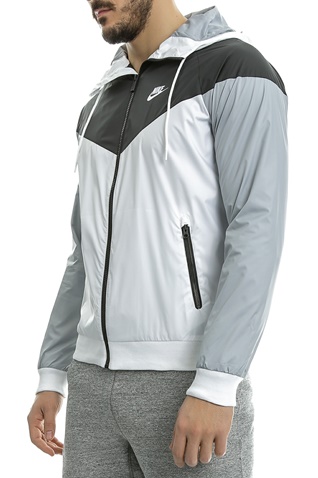 NIKE-Ανδρικό αθλητικό μπουφάν Nike SW WR JKT λευκό - γκρι