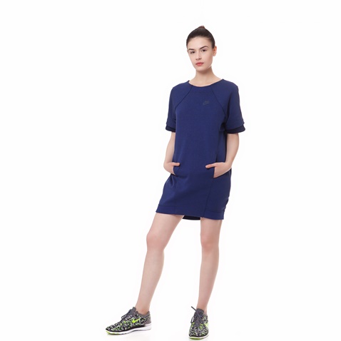 NIKE-Φόρεμα Nike TECH FLEECE DRESS-MESH μπλε