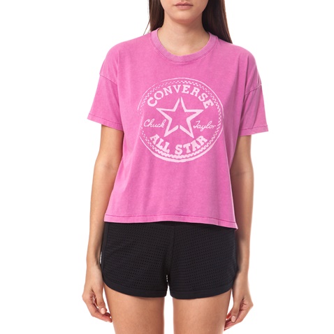 CONVERSE-Γυναικεία μπλούζα Converse ροζ