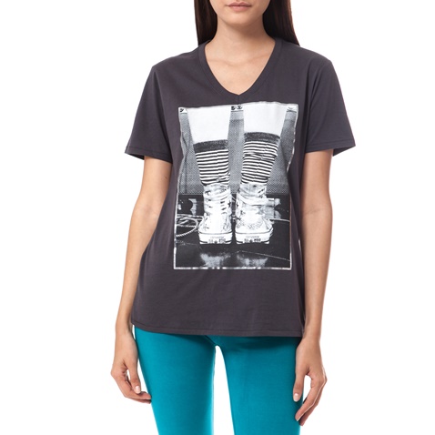 CONVERSE-Γυναικεία μπλούζα Converse ανθρακί