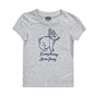 JUICY COUTURE KIDS-Κοριτσίστικη κοντομάνικη μπλούζα JUICY COUTURE BUNNY EMBROIDERED γκρι 
