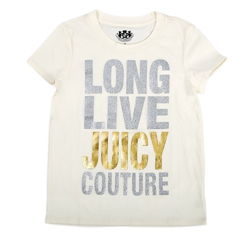 JUICY COUTURE KIDS-Παιδική μπλούζα Juicy Couture ημίλευκη