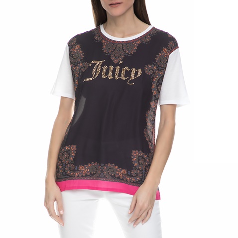 JUICY COUTURE-Γυναικεία κοντομάνικη μπλούζα Juicy Couture πολύχρωμη