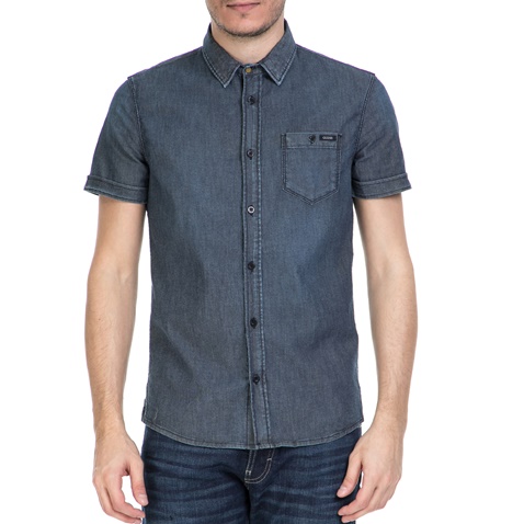 GUESS-Ανδρικό κοντομάνικο πουκάμισο GUESS ντένιμ 