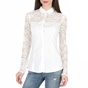 GUESS-Γυναικείο μακρυμάνικο πουκάμισο με δαντέλα Guess LS BRANDIE λευκό
