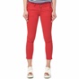40-WEFT-Γυναικείο skinny cropped παντελόνι MELITAS 40-WEFT κόκκινο με print