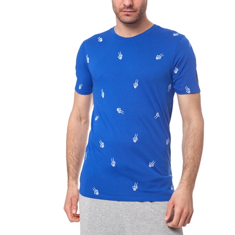 NIKE-Ανδρικό t-shirt Nike KYRIE PEACE BONES AOP TEE μπλε