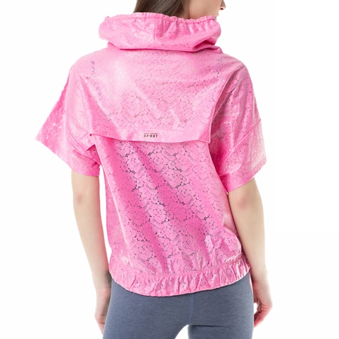 JUICY COUTURE-Γυναικεία κοντομάνικη μπλούζα membrane corded lace packa Juicy Couture φούξια