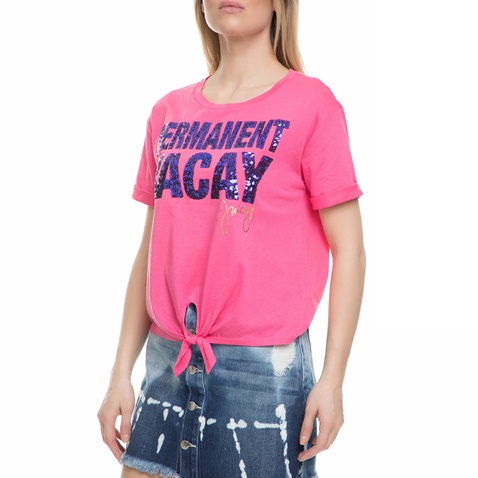 JUICY COUTURE-Γυναικεία κοντομάνικη μπλούζα JUICY COUTURE φούξια 