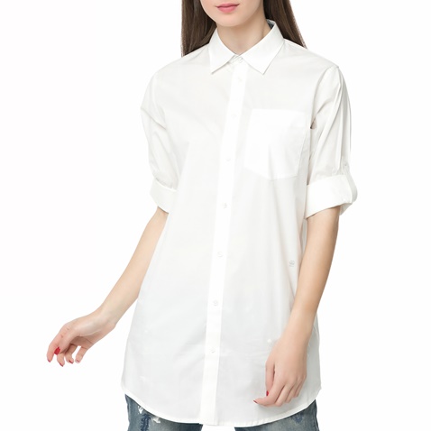 G-STAR RAW-Γυναικείο μακρυμάνικο πουκάμισο Core BF 1pkt shirt λευκό