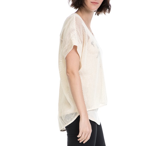 SCOTCH & SODA-Γυναικεία διπλή μπλούζα MAISON SCOTCH εκρού  