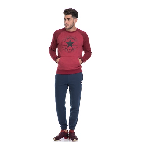 CONVERSE-Ανδρική φούτερ μπλούζα CORE EXT TIPPED CONVERSE κόκκινη 