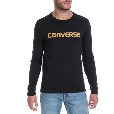 CONVERSE-Ανδρική μπλούζα WARPED CONVERSE μαύρη