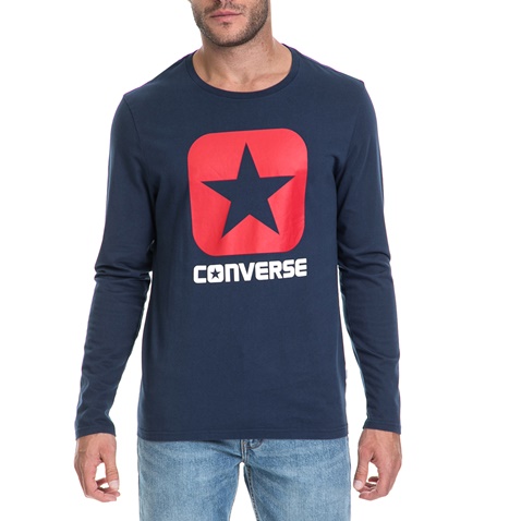 CONVERSE-Ανδρική μπλούζα CORE CONVERSE μπλε-κόκκινη