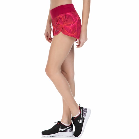 NIKE-Γυναικείο αθλητικό σορτς Nike σε γκρι και μαύρο FLX 3IN κόκκινο