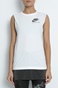 NIKE-Γυναικεία αμάνικη μπλούζα Nike International λευκή - γκρι