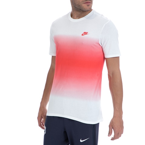NIKE-Ανδρική μπλούζα NIKE λευκή-κόκκινη