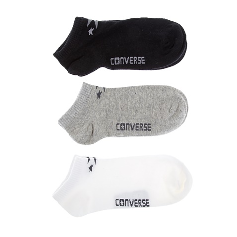 CONVERSE-Γυναικείο σετ κάλτσες Converse μαύρες-λευκές-γκρι