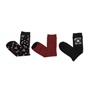CONVERSE-Γυναικείο σετ κάλτσες CONVERSE κόκκινο-μαύρο 