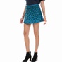 JUICY COUTURE-Γυναικεία mini φούστα JUICY COUTURE FLOCK REGENT LEOPARD μπλε