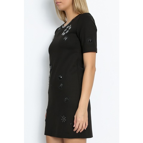 JUICY COUTURE-Μίνι φόρεμα JUICY PONTE EMBELLISHED DRESS μαύρο