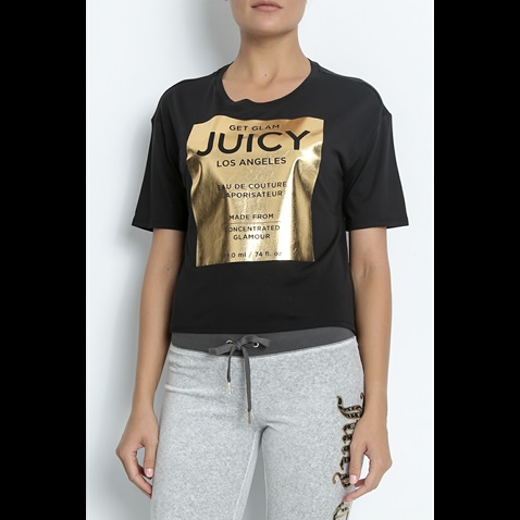 JUICY COUTURE-Γυναικείο t-shirt EAU DE COUTURE GRAPHIC TEE μαύρο