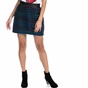 JUICY COUTURE-Γυναικεία mini φούστα JUICY COUTURE HW CHUNKY TWEED μπλε μπορντό