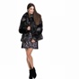 JUICY COUTURE-Γυναικείο παλτό MULTICOLOR FAUX FUR COAT μαύρο-γκρι