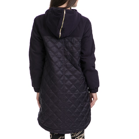JUICY COUTURE-Γυναικείο παρκά QUILTED NYLON PUFFER PARKA μαύρο-μπλε