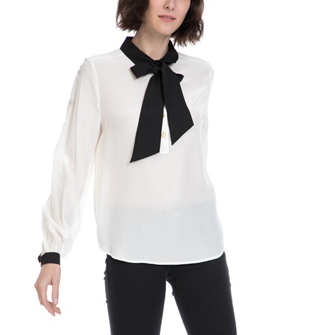 JUICY COUTURE-Γυναικείο πουκάμισο JUICY COUTURE λευκό-μαύρο  