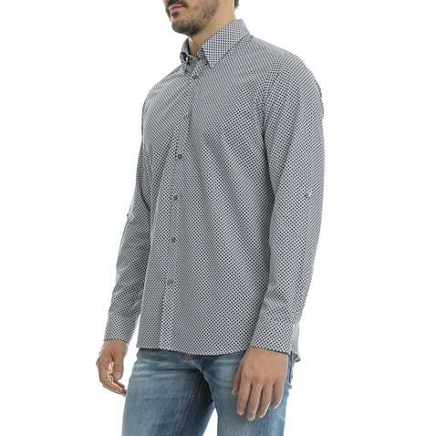 TED BAKER-Ανδρικό πουκάμισο Ted Baker μπλε-λευκό