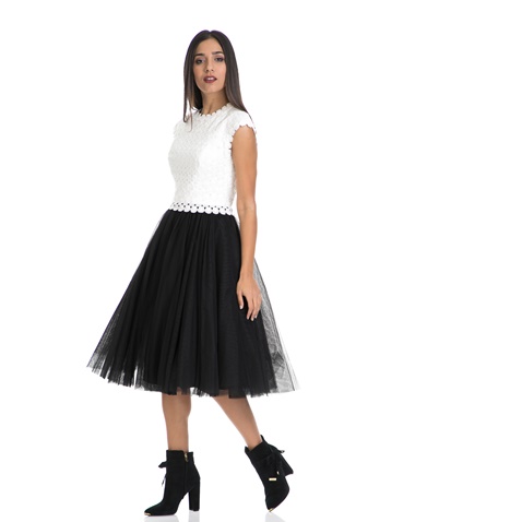 TED BAKER-Γυναικείο φόρεμα LAECI TED BAKER λευκό-μαύρο 