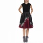 TED BAKER-Γυναικείο φόρεμα MHIA TED BAKER μαύρο-εμπριμέ 