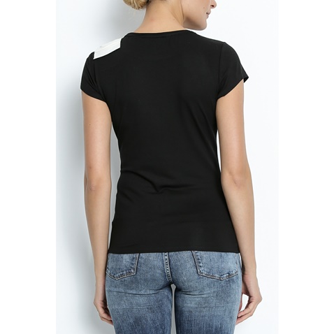 TED BAKER-Γυναικείο t-shirt TULINE BOW SHOULDER μαύρο