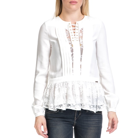 GUESS-Γυναικεία μπλούζα ANNALISA GUESS λευκή 