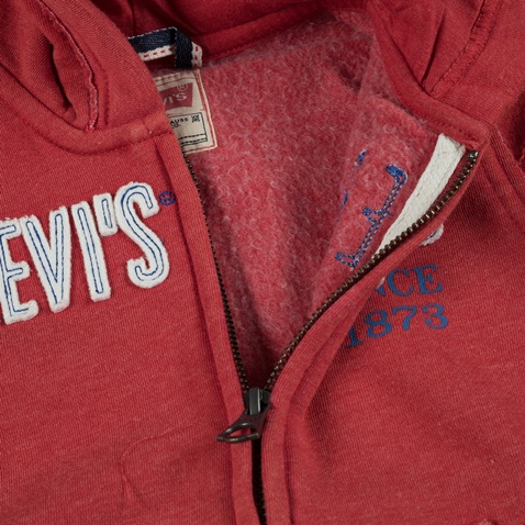 LEVI'S KIDS-Παιδική φούτερ μπλούζα LEVI'S KIDS ZIPPER CELIAN κόκκινη 