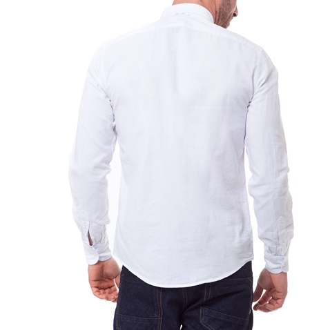 FRANKLIN & MARSHALL-Ανδρικό πουκάμισο Franklin & Marshall λευκό