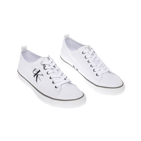 CALVIN KLEIN JEANS-Αντρικά παπούτσια CALVIN KLEIN JEANS άσπρα     