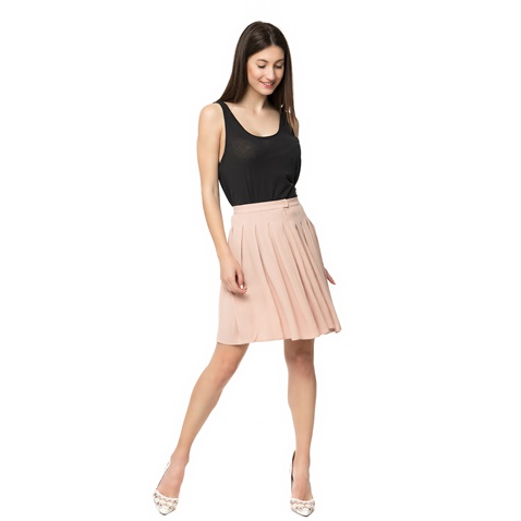 AMERICAN VINTAGE-Γυναικεία φούστα με πιέτες HOLI142E16 AMERICAN VINTAGE ροζ