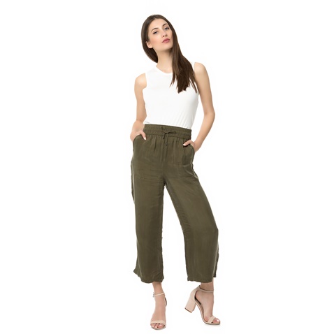 AMERICAN VINTAGE-Γυναικείο cropped παντελόνι MEA184E16 AMERICAN VINTAGE λαδί 